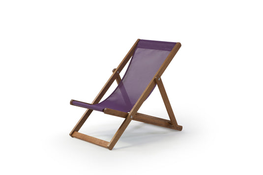 Purple Deck Chair in Plain Batyline - Hard Wood Frame - Junior Deckchair