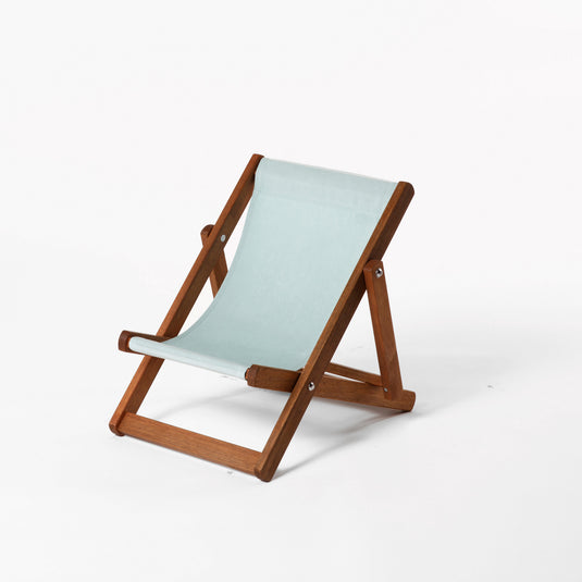 Green Deck Chair in Plain Cotton - Hard Wood Frame - Child's Deckchair