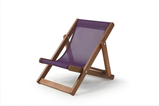 Purple Deck Chair in Plain Batyline - Hard Wood Frame - Child's Deckchair