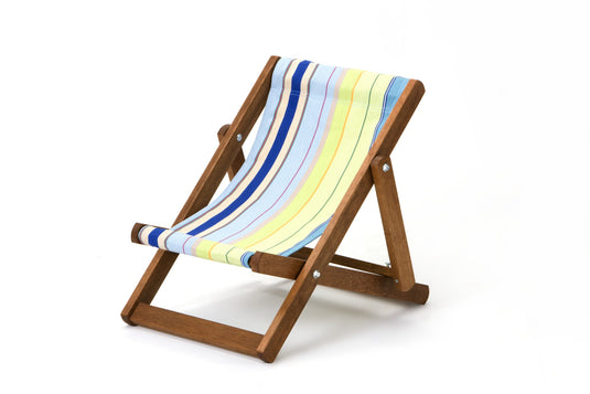 Multi-Coloured Deck Chair in Multi Stripe Cotton - Hard Wood Frame - Child's Deckchair