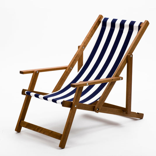 Armchair - Block Stripe, Navy/White, Cotton