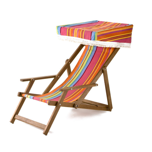 Edwardian Deckchair - Multi Stripe,  WC23, Woven Cotton