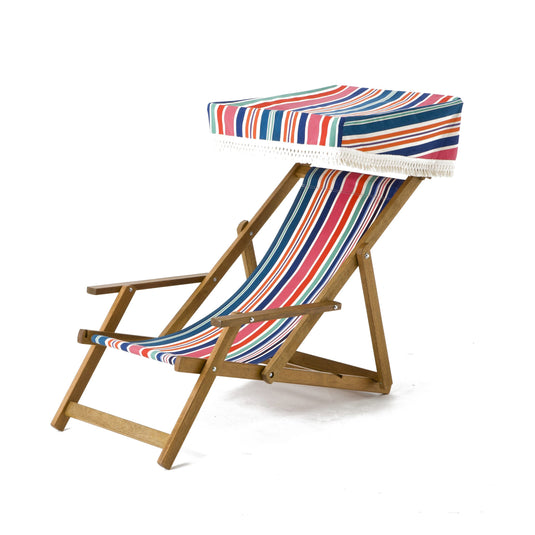 Edwardian Deckchair - Multi Stripe,  WC42, Woven Cotton