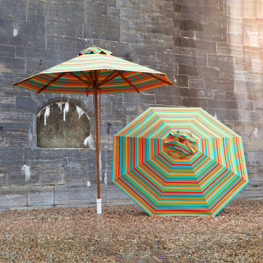 Medium Southsea Parasol - Multi Stripe,  AC51, Acrylic