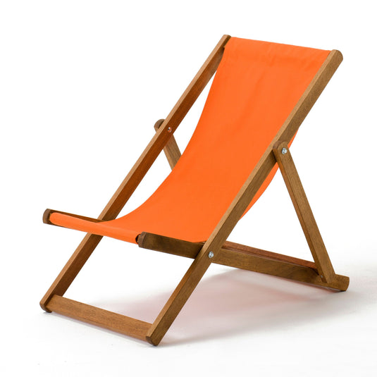 Orange Deck Chair in Plain Acrylic - Hard Wood Frame - Junior Deckchair