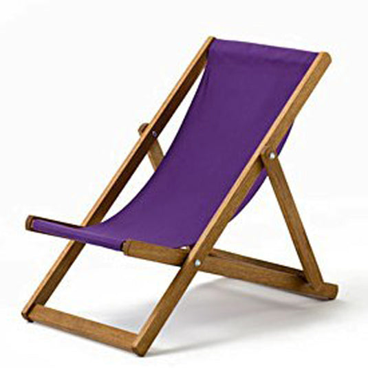 Purple Deck Chair in Plain Cotton - Hard Wood Frame - Junior Deckchair