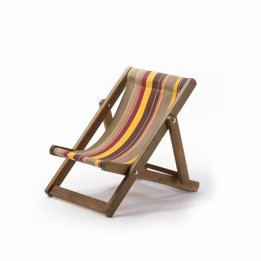 Multi-Coloured Deck Chair in Multi Stripe Acrylic - Hard Wood Frame - Child's Deckchair
