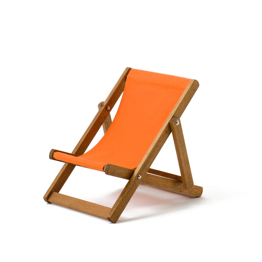 Orange Deck Chair in Plain Acrylic - Hard Wood Frame - Child's Deckchair