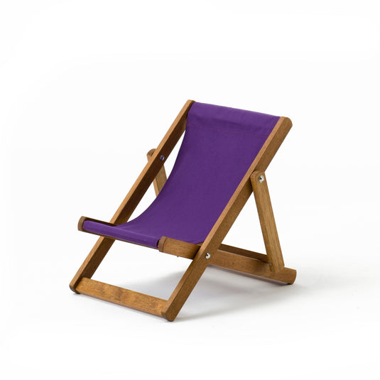 Purple Deck Chair in Plain Acrylic - Hard Wood Frame - Child's Deckchair
