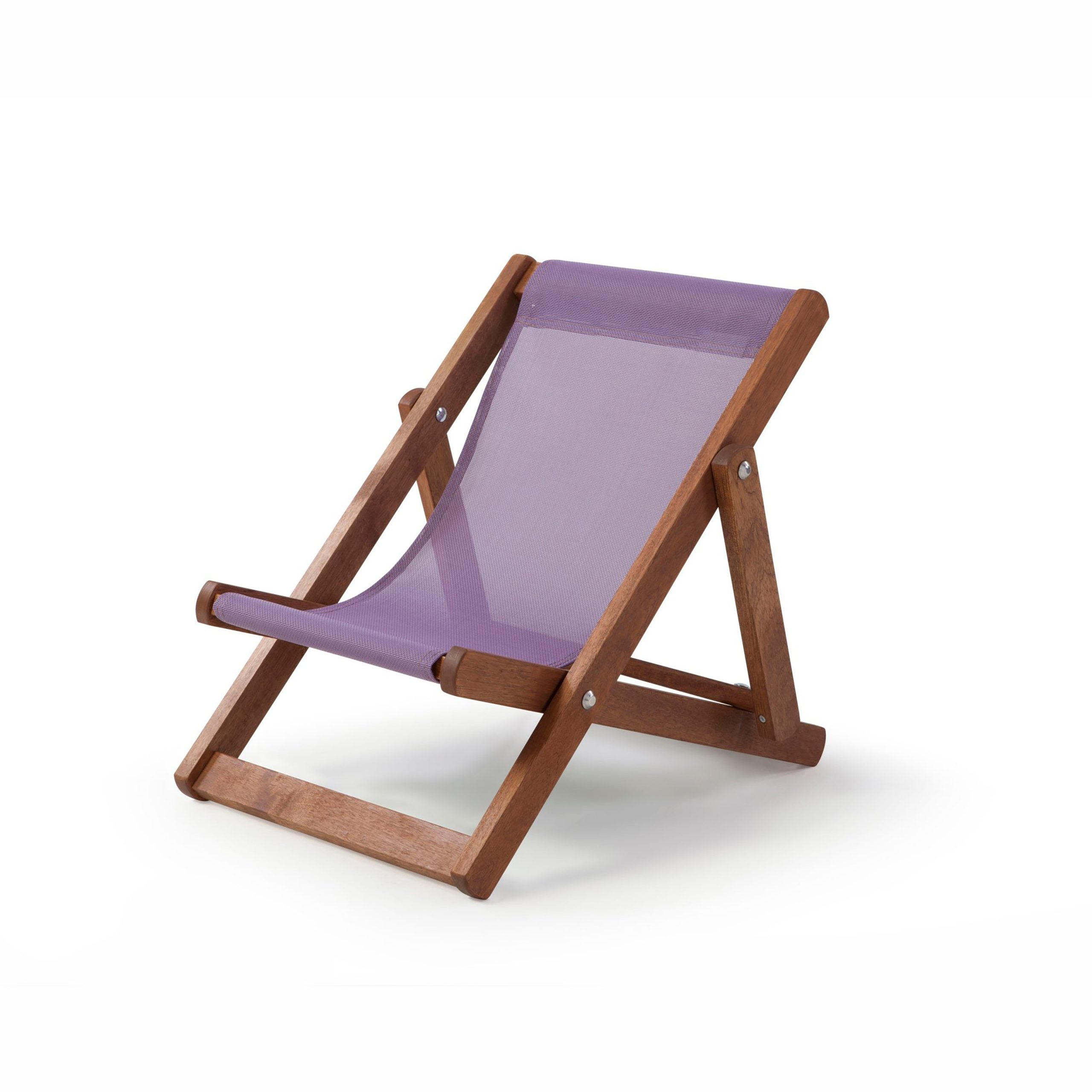 Lilac Deck Chair in Plain Batyline - Hard Wood Frame - Child's Deckcha