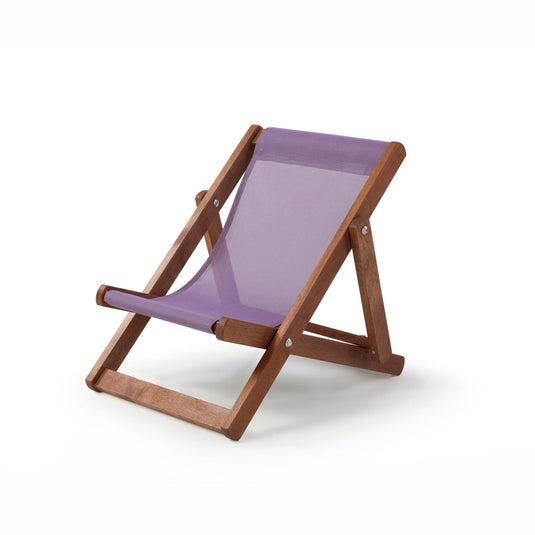 Purple Deck Chair in Plain Batyline - Hard Wood Frame - Child's Deckchair