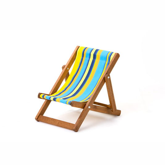 Multi-Coloured Deck Chair in Multi Stripe Cotton - Hard Wood Frame - Child's Deckchair