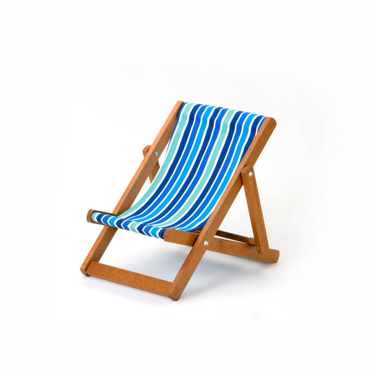 Multi-Coloured Deck Chair in Multi Stripe Cotton - Hard Wood Frame - Child's Deckchair