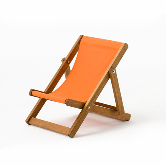 Orange Deck Chair in Plain Cotton - Hard Wood Frame - Child's Deckchair