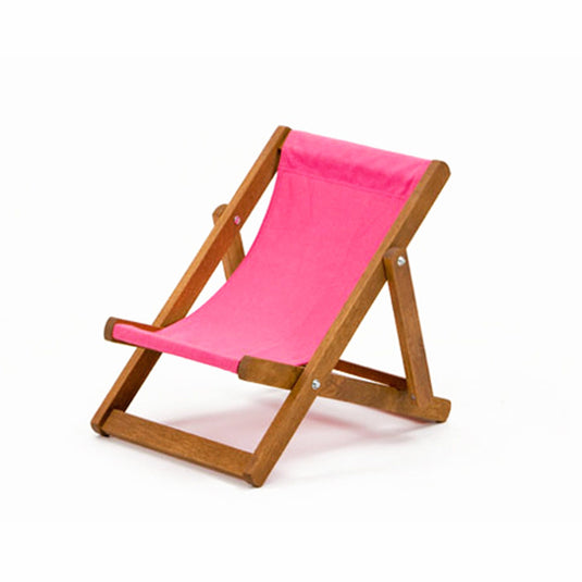 Pink Deck Chair in Plain Cotton - Hard Wood Frame - Child's Deckchair