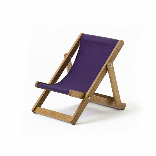 Purple Deck Chair in Plain Cotton - Hard Wood Frame - Child's Deckchair