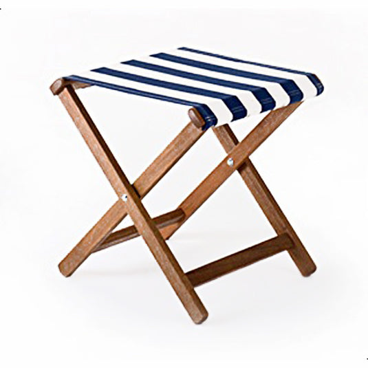 Sturdy Stool - Block Stripe, Navy/White, Cotton