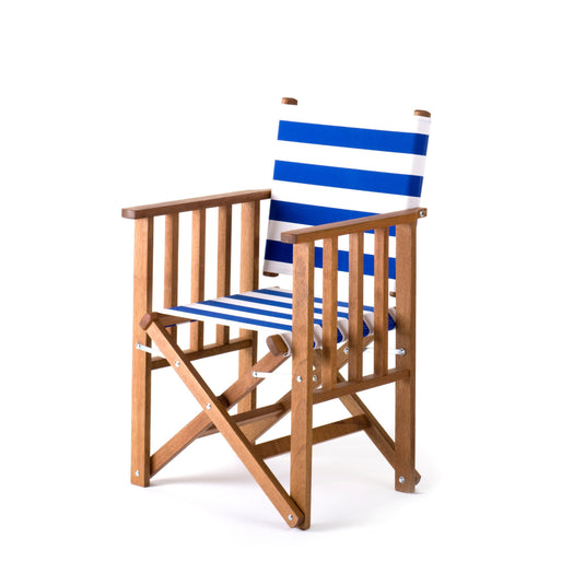 Tennis Chair - Block Stripe, Blue/White, Acrylic