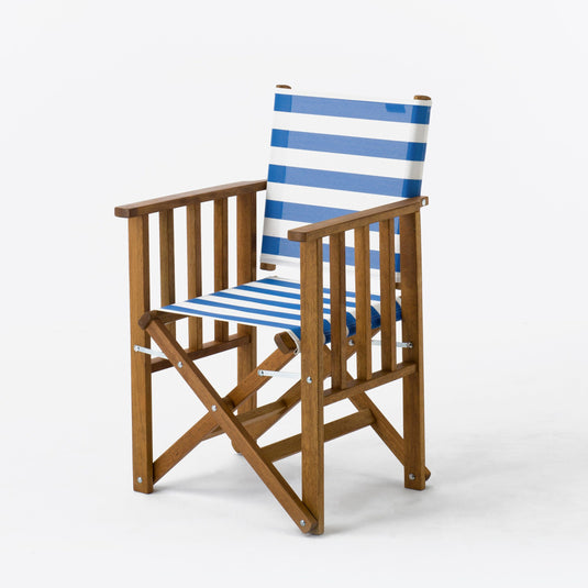 Tennis Chair - Block Stripe, Blue/White, Textilene