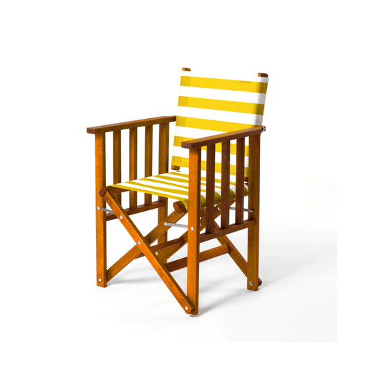 Tennis Chair - Block Stripe, Yellow/White, Textilene